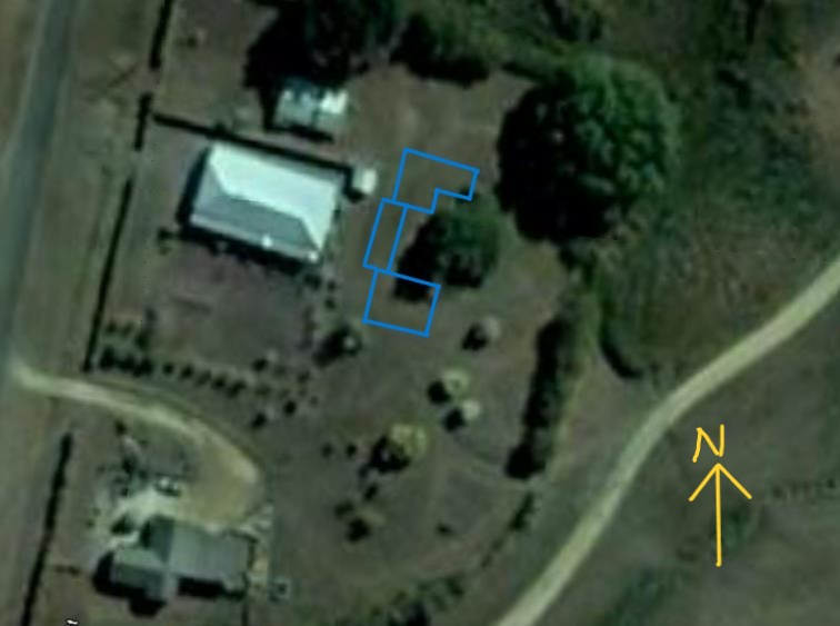 Early aerial view showing the original arrangement proposed around the central chestnut tree